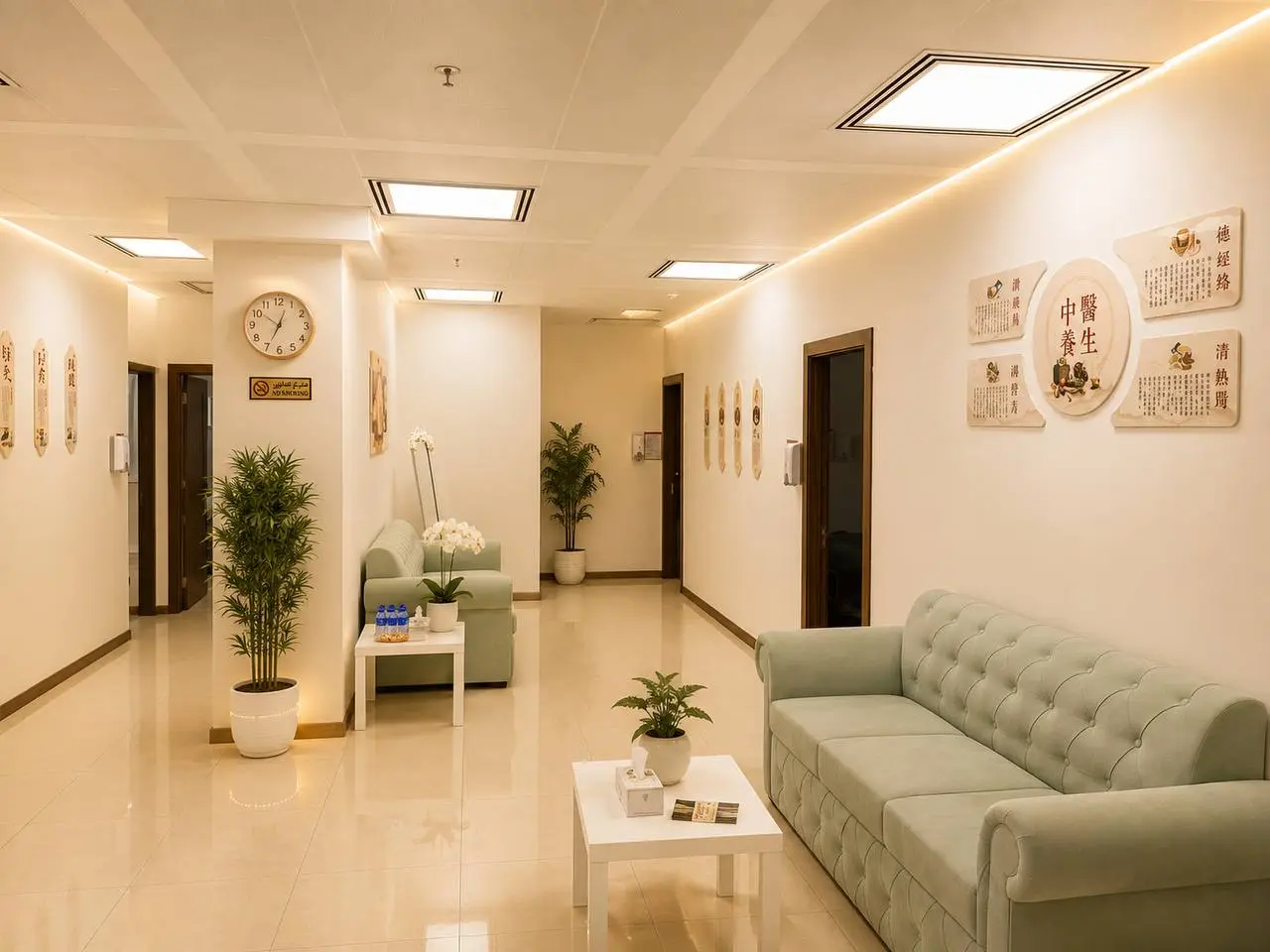 Lou Lan waiting area and clinic corridor